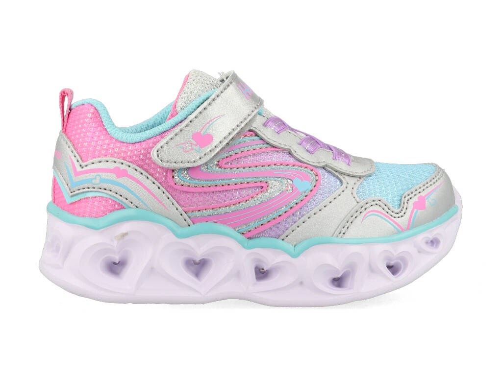 Skechers Heart Lights 20294N/SMLT Zilver maat