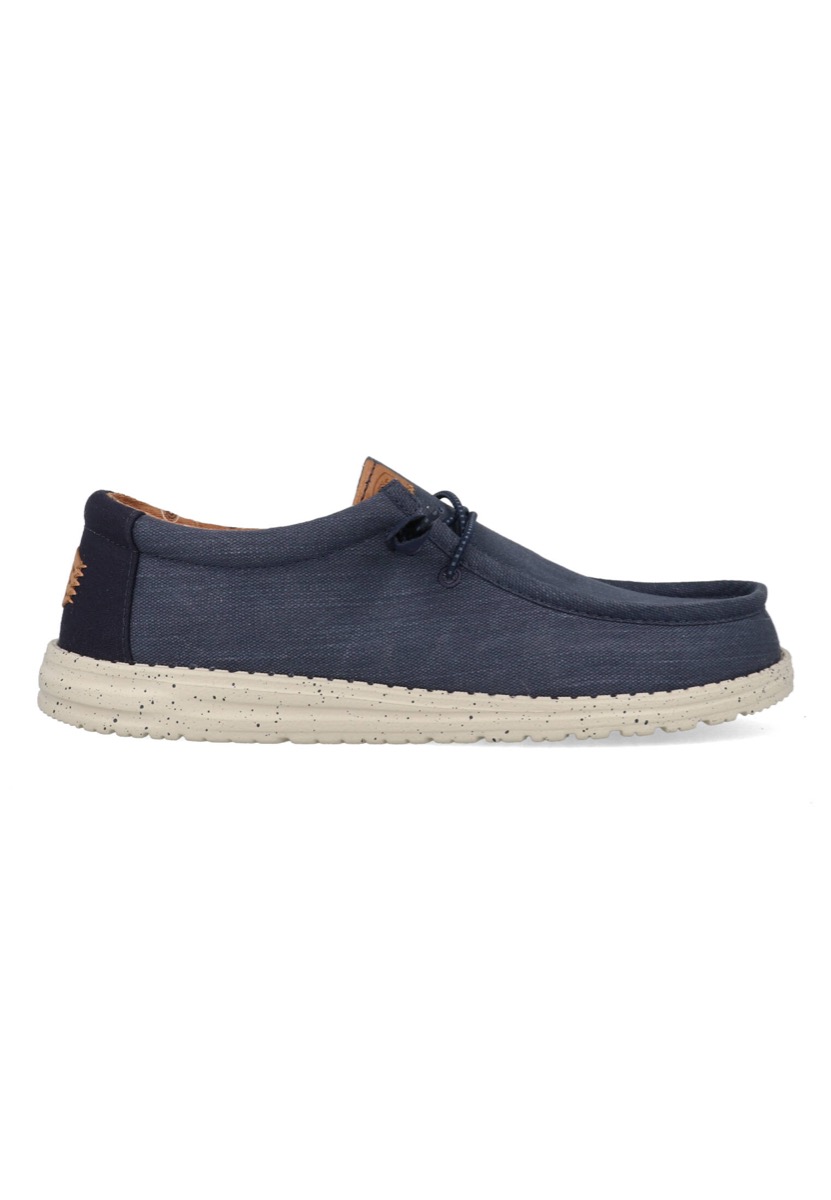 HEYDUDE Instappers Wally Washed Canvas HD40296-410 Blauw-43 maat 43