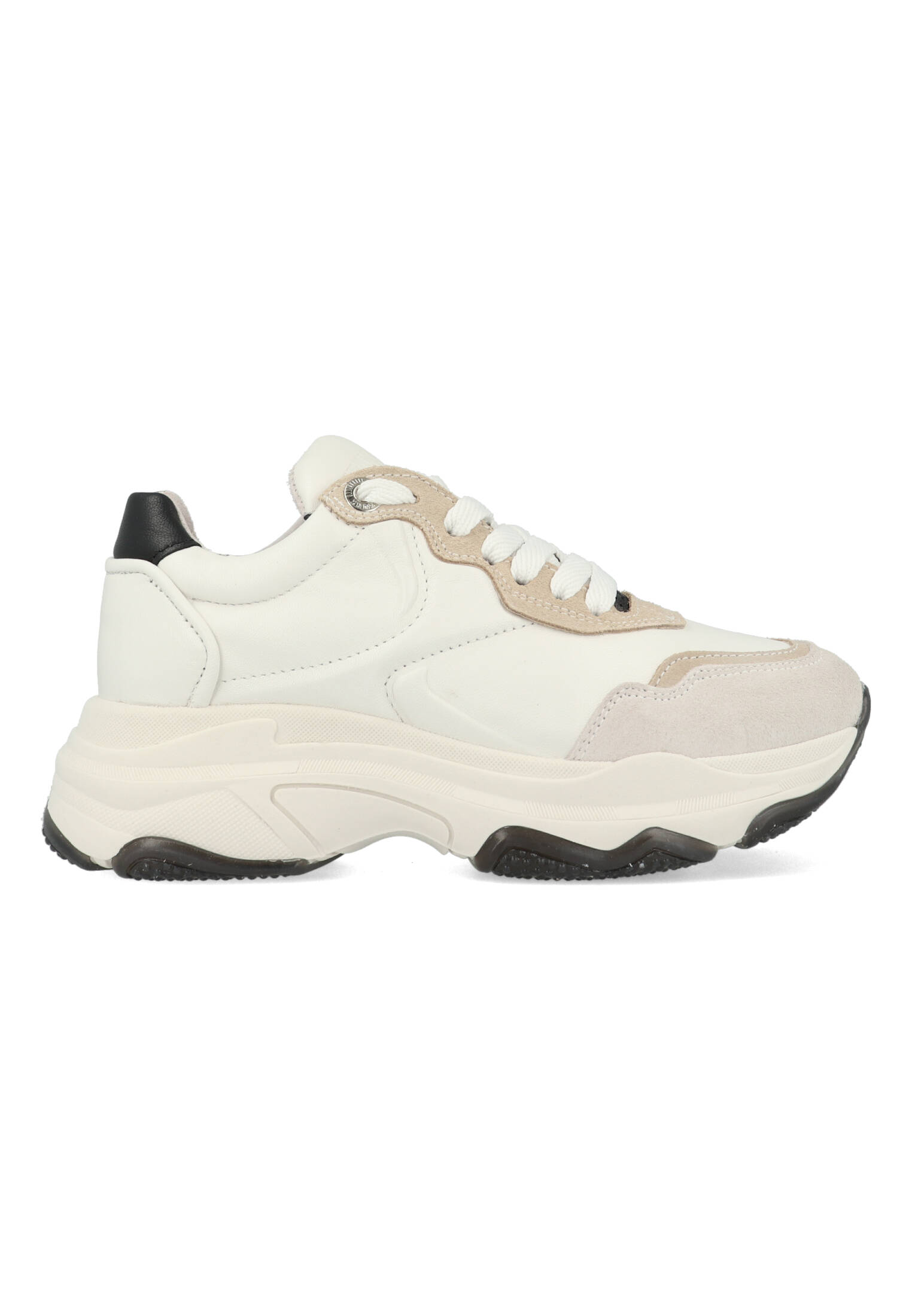 BRONX damessneaker chunky zool 66456 BAISLEY - beige zwart- maat 39