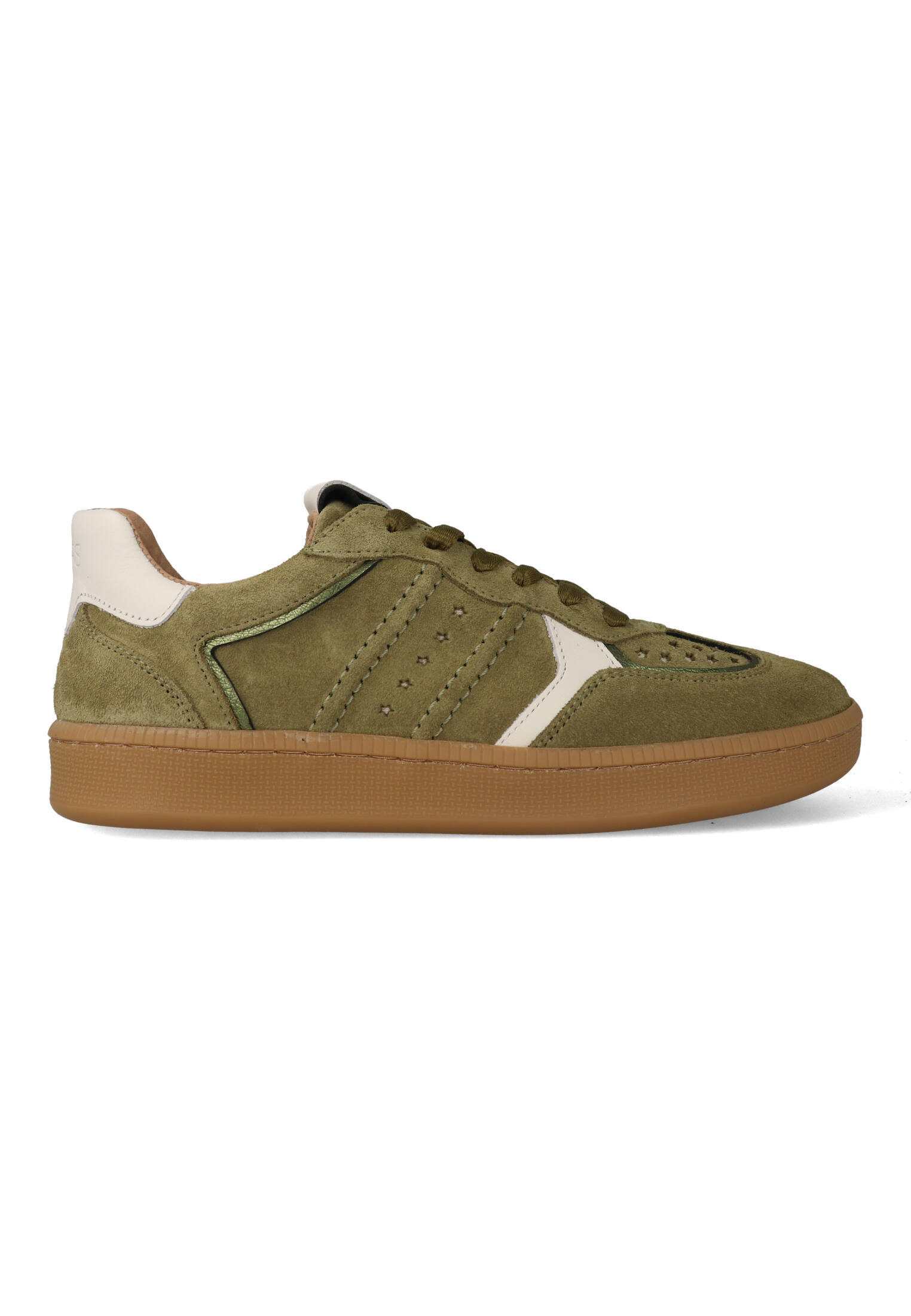 DWRS Sneakers Mirabel Olijfgroen / Off White 