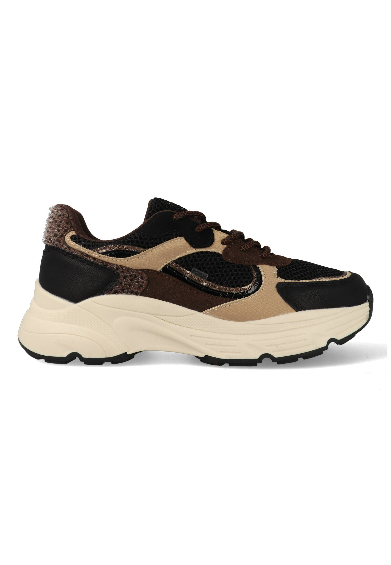 Posh by Poelman Sneakers Angi 09 Zwart / Beige / Bronze-38 maat 38