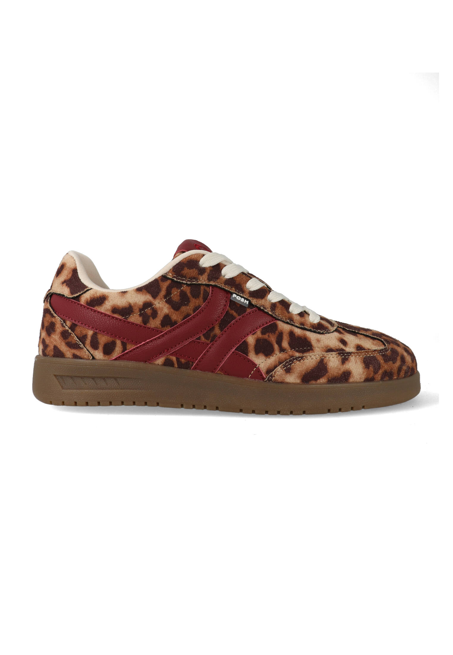 Posh by Poelman Sneakers Megan 39 Beige / Bruin / Bordeaux Rood-42 maat 42