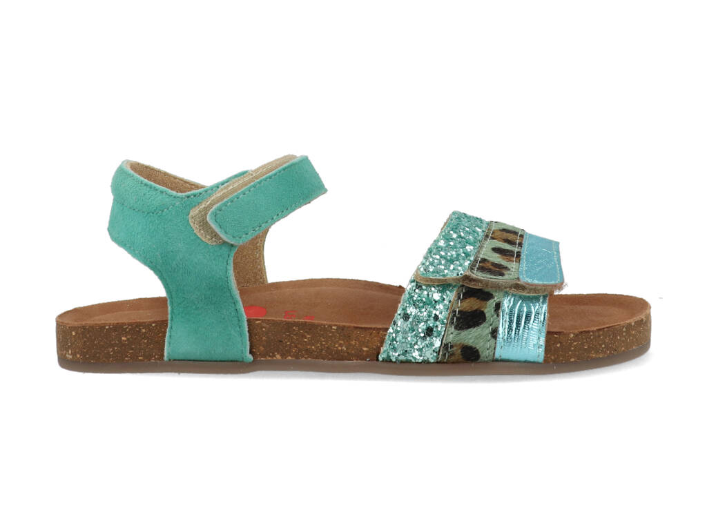 Sandalen | Meisjes | Green Leopardo | Leer | Shoesme | Maat 28