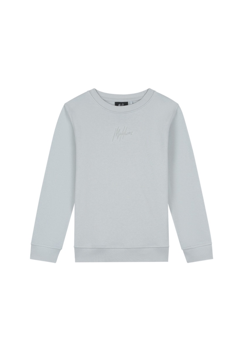 Malelions Junior Striped Signature Sweater Grijs-164 maat 164 afbeelding 1