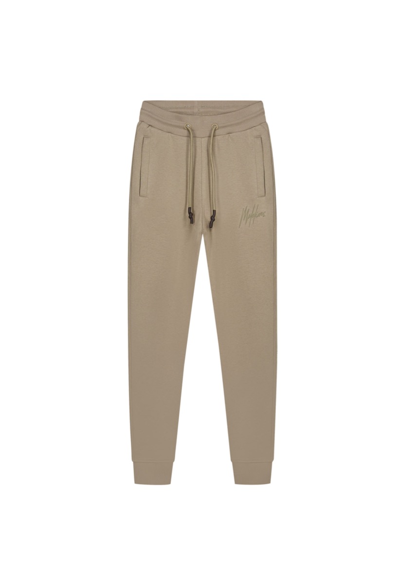 Malelions Junior Striped Signature Sweatpants Olijf Groen-164 maat 164