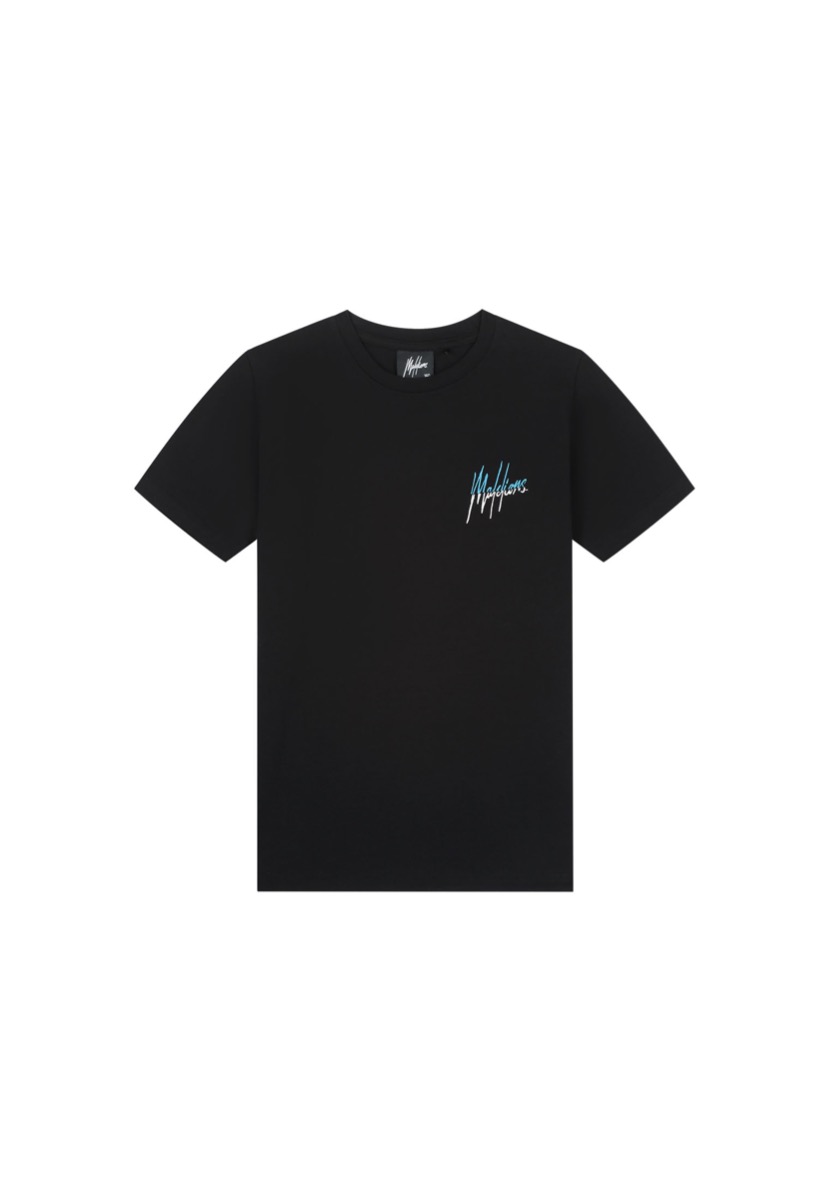 Malelions Junior Split T-Shirt Zwart / Blauw-104 maat 104