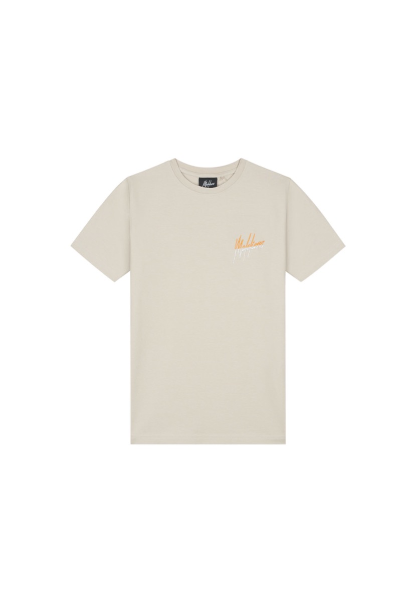 Malelions Junior Split T-Shirt Beige / Oranje-116 maat 116 afbeelding 1