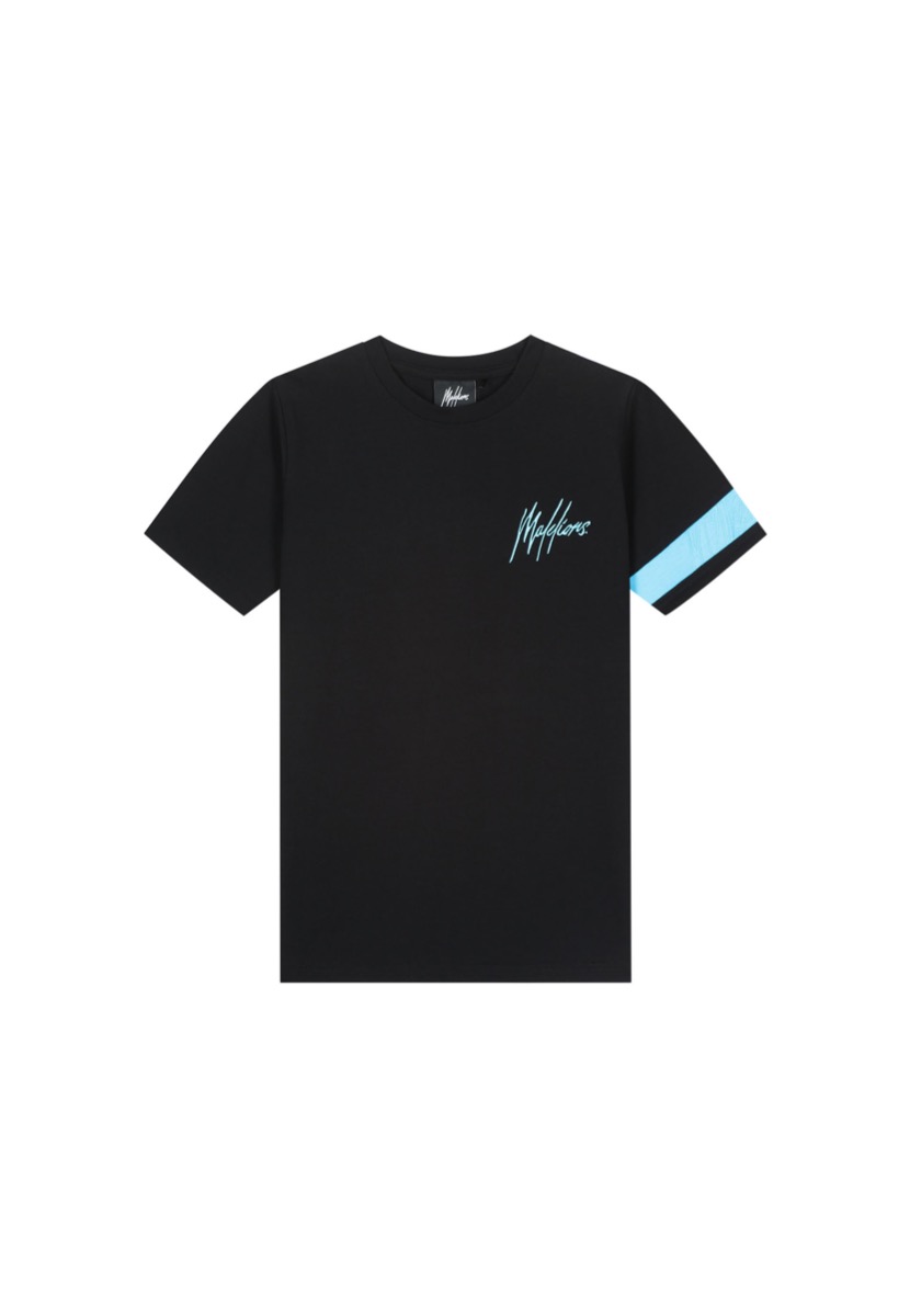 Malelions Junior Captain T-Shirt Zwart / Blauw-116 maat 116