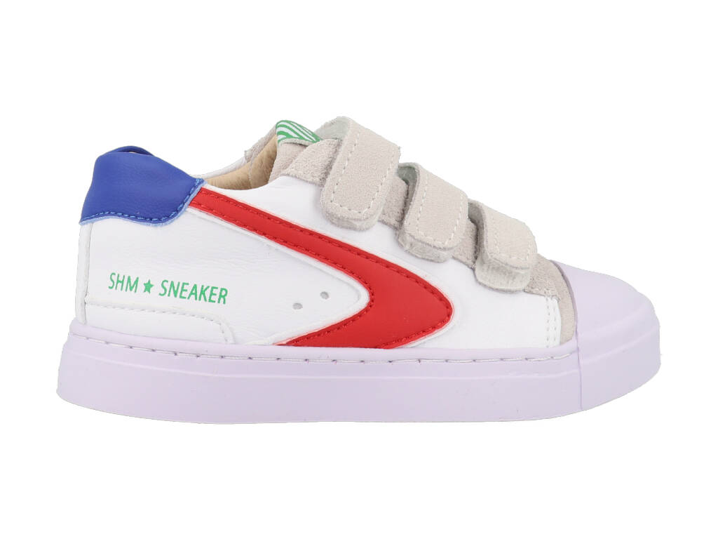 Shoesme Sneakers SH22S015-D Wit / Rood-25 maat 25