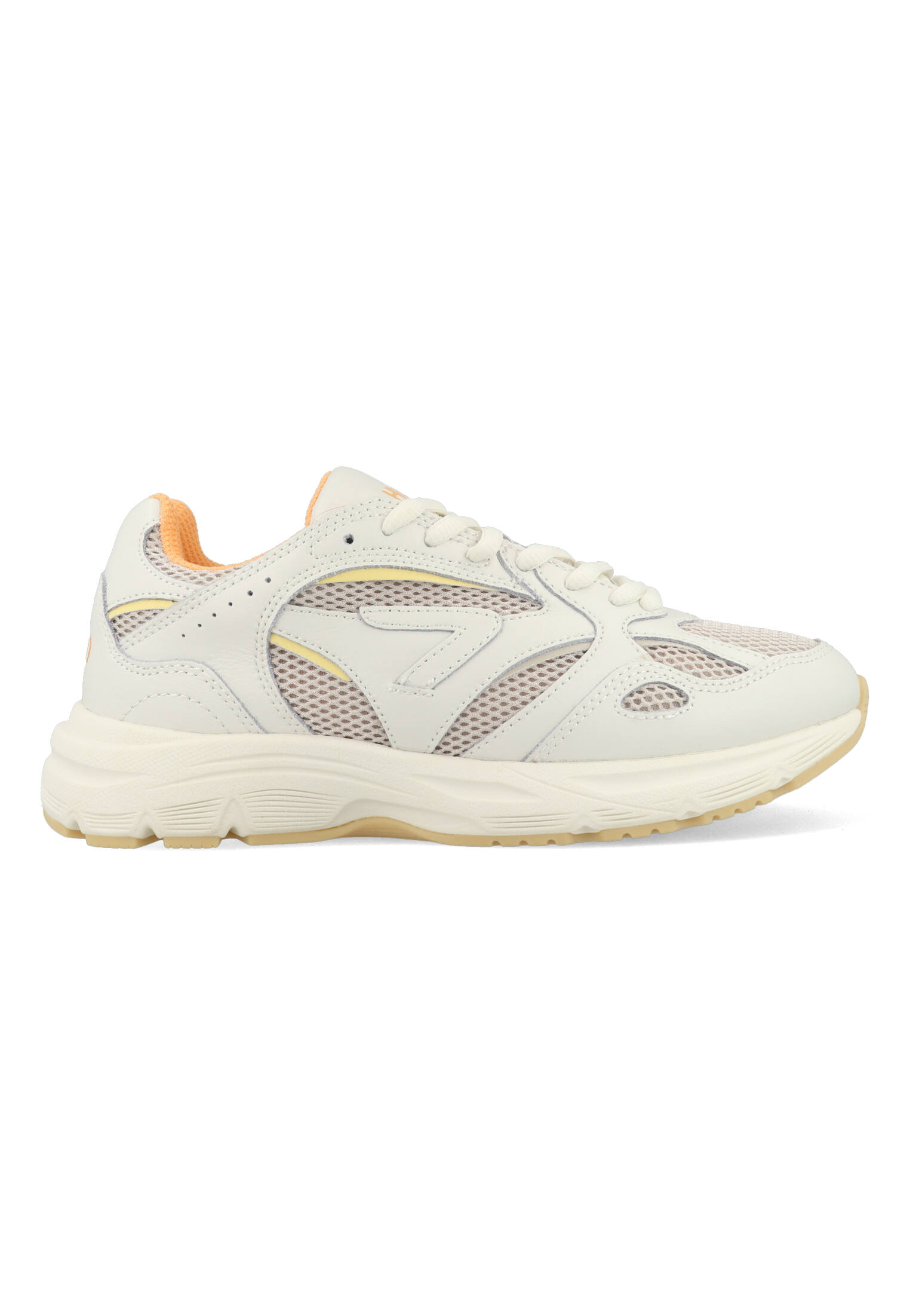 HUB damessneaker beige, wit en grijs